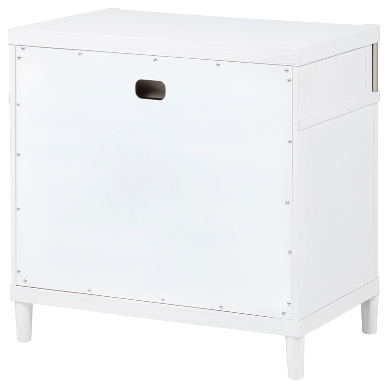 Pemberly Row 3-Drawer Contemporary Nightstand Bedside Table in White