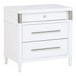 Pemberly Row 3-Drawer Contemporary Nightstand Bedside Table in White