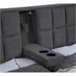 Pemberly Row Upholstered Fabric California King Panel Platform Bed in Gray