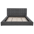 Pemberly Row Upholstered Fabric California King Panel Platform Bed in Gray