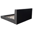 Pemberly Row Upholstered Fabric California King Panel Platform Bed in Gray