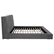 Pemberly Row Upholstered Fabric California King Panel Platform Bed in Gray