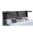 Pemberly Row Upholstered Fabric California King Panel Platform Bed in Gray