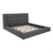 Pemberly Row Upholstered Fabric California King Panel Platform Bed in Gray