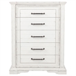 Pemberly Row 5-Drawer Traditional Bedroom Chest in Vintage White