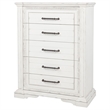Pemberly Row 5-Drawer Traditional Bedroom Chest in Vintage White