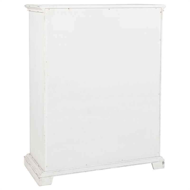 Pemberly Row 5-Drawer Traditional Bedroom Chest in Vintage White