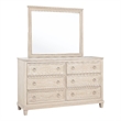 Pemberly Row 6-Drawer Bedroom Dresser with Mirror in Washed Oak Brown