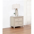 Pemberly Row 2-Drawer Coastal Nightstand Bedside Table in Washed Oak