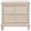 Pemberly Row 2-Drawer Coastal Nightstand Bedside Table in Washed Oak