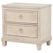 Pemberly Row 2-Drawer Coastal Nightstand Bedside Table in Washed Oak