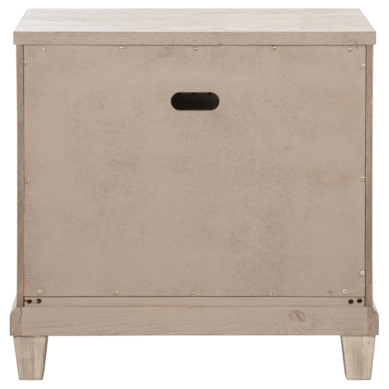 Pemberly Row 2-Drawer Coastal Nightstand Bedside Table in Washed Oak