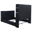 Pemberly Row Fabric California King Flame Visualizer TV Bed in Black
