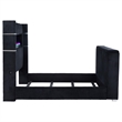 Pemberly Row Fabric California King Flame Visualizer TV Bed in Black