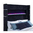 Pemberly Row Fabric California King Flame Visualizer TV Bed in Black