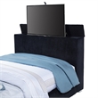 Pemberly Row Fabric California King Flame Visualizer TV Bed in Black
