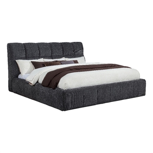 Pemberly Row 48&quot Upholstered Fabric Eastern King Platform Bed in Gray
