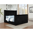 Pemberly Row Upholstered Velvet California King Wingback TV Bed in Black