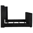 Pemberly Row Upholstered Velvet California King Wingback TV Bed in Black