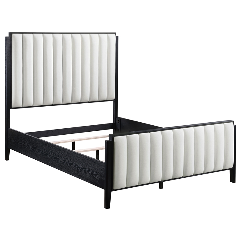 Pemberly Row 4-Piece Upholstered Eastern King Bedroom Set in Black