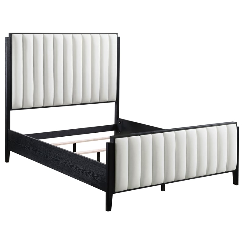 Pemberly Row 4-Piece Modern Upholstered Queen Bedroom Set in Black