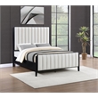 Pemberly Row 60-Inch Upholstered Queen Bed in Black Wood Grain