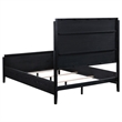 Pemberly Row 60-Inch Upholstered Queen Bed in Black Wood Grain