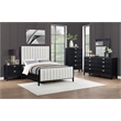 Pemberly Row 60-Inch Upholstered Queen Bed in Black Wood Grain