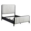 Pemberly Row 60-Inch Upholstered Queen Bed in Black Wood Grain