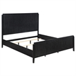 Pemberly Row 4-Piece Wire-Brushed Eastern King Bedroom Set in Black
