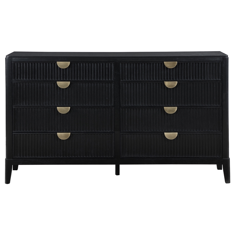 Pemberly Row 4-Piece Wire-Brushed Queen Bedroom Set in Black