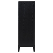 Pemberly Row 5-Drawer Wire-Brushed Fluted Bedroom Chest in Black