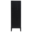 Pemberly Row 5-Drawer Wire-Brushed Fluted Bedroom Chest in Black