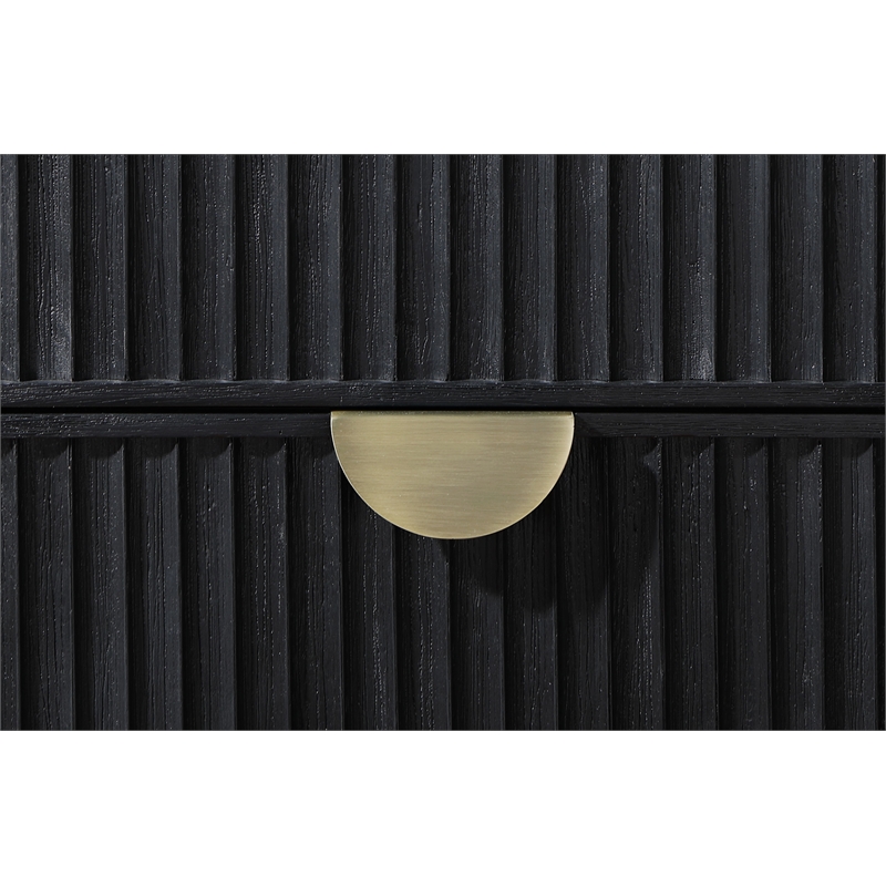 Pemberly Row 5-Drawer Wire-Brushed Fluted Bedroom Chest in Black