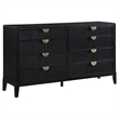 Pemberly Row 5-Piece Wire-Brushed Queen Bedroom Set in Black