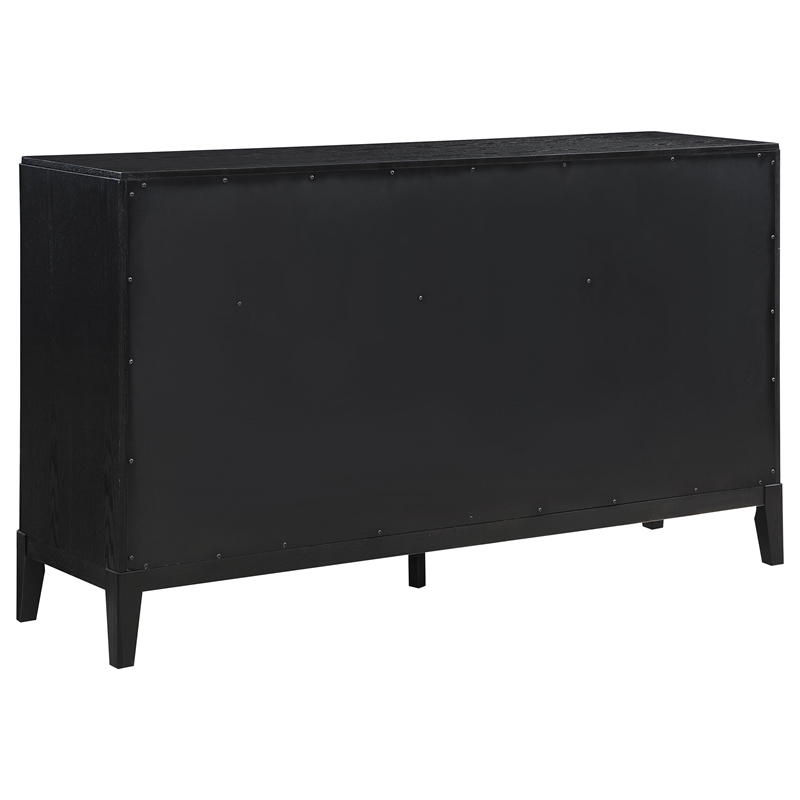 Pemberly Row 5-Piece Wire-Brushed Queen Bedroom Set in Black