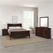 Pemberly Row 4-Piece Traditional Queen Sleigh Bedroom Set in Dark Brown