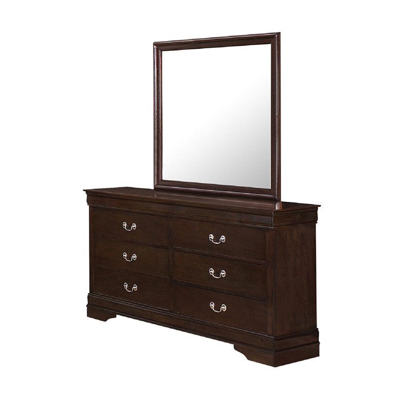 Pemberly Row 5-Piece Traditional Queen Sleigh Bedroom Set in Dark Brown