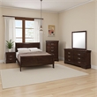 Pemberly Row 5-Piece Traditional Queen Sleigh Bedroom Set in Dark Brown