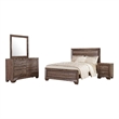 Pemberly Row 4-Piece Queen Bedroom Set in Washed Taupe Brown and Black