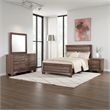 Pemberly Row 4-Piece King Bedroom Set in Washed Taupe Brown and Black