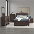 Pemberly Row 5-Piece Modern Queen Bedroom Set in Dark Cocoa Brown