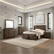 Pemberly Row 5-Piece Queen Storage Bedroom Set in Rustic Golden Brown