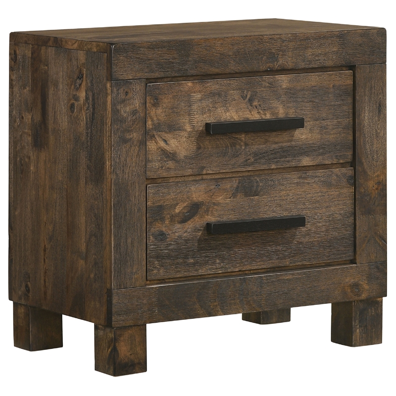 Pemberly Row 5-Piece Queen Storage Bedroom Set in Rustic Golden Brown