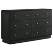 Pemberly Row 4-Piece Queen Bedroom Set with Gold Accents in Black