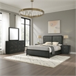 Pemberly Row 4-Piece Queen Bedroom Set with Gold Accents in Black