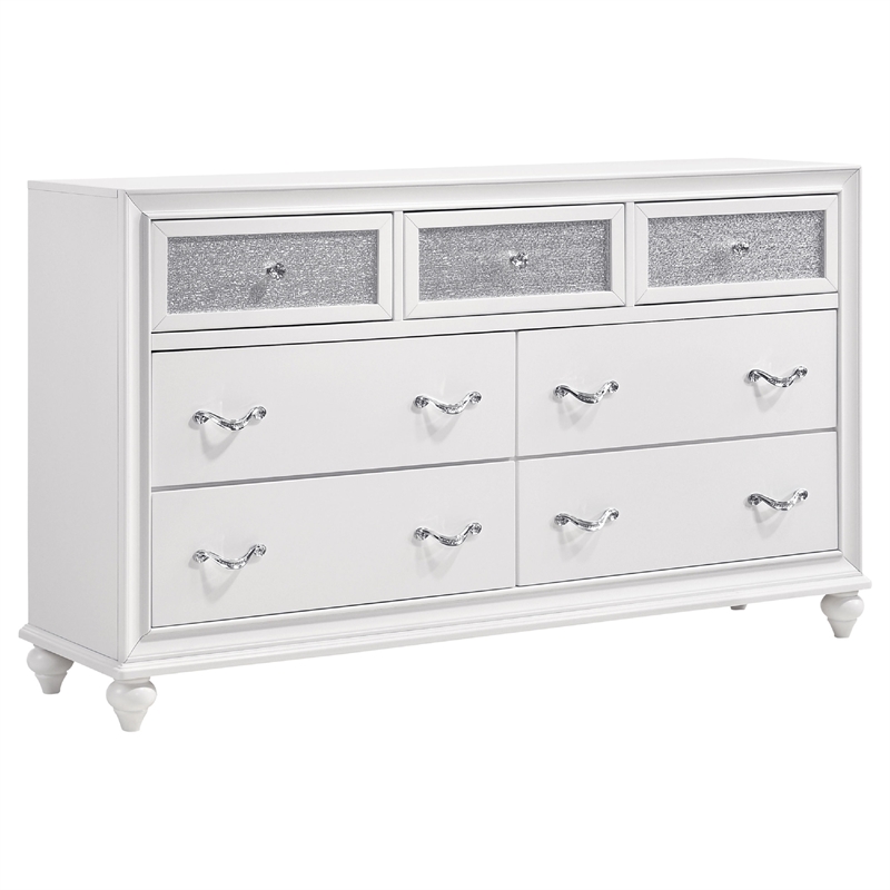 Pemberly Row 4-Piece Queen Faux Leather Bedroom Set in Gray and White