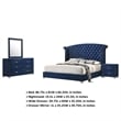 Pemberly Row 4-Piece Queen Tufted Velvet Bedroom Set in Pacific Blue