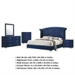 Pemberly Row 5-Piece King Tufted Velvet Bedroom Set in Pacific Blue