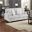 Pemberly Row 70-Inch Loveseat with 4 Pillows in Light Gray Corduroy